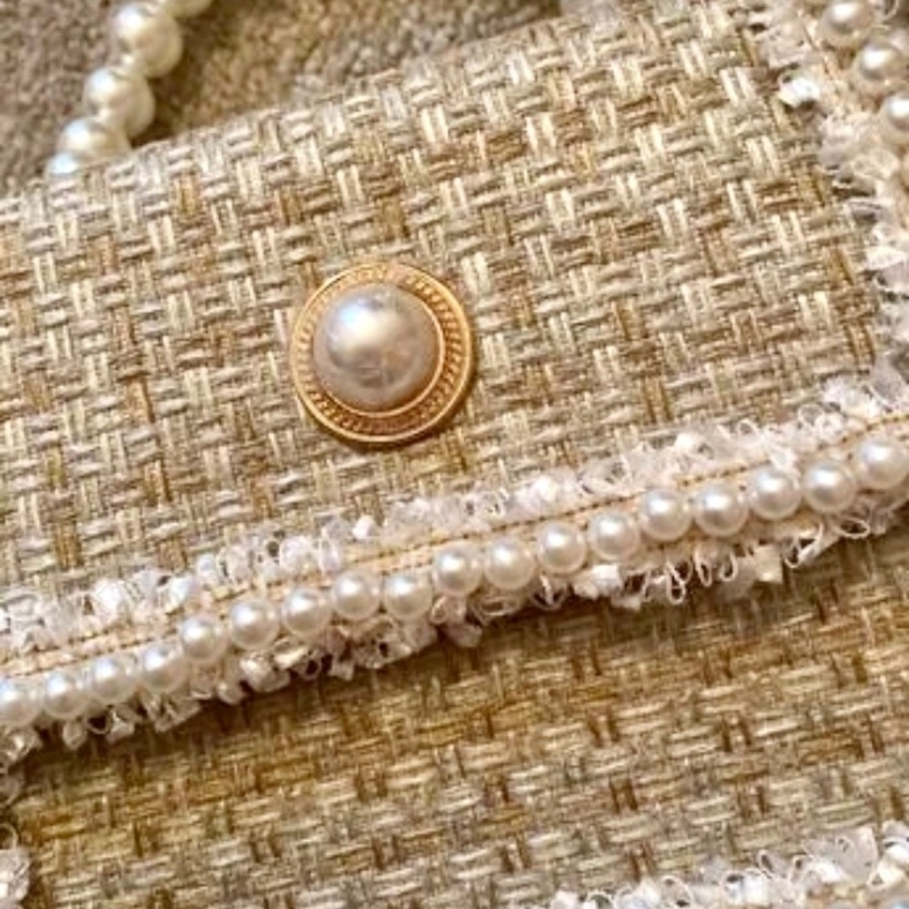 Woven tweed pearl bag - Picture 12 of 13